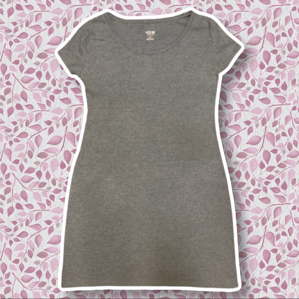Mossimo Comfy Gray Ribbed Shirt Dress